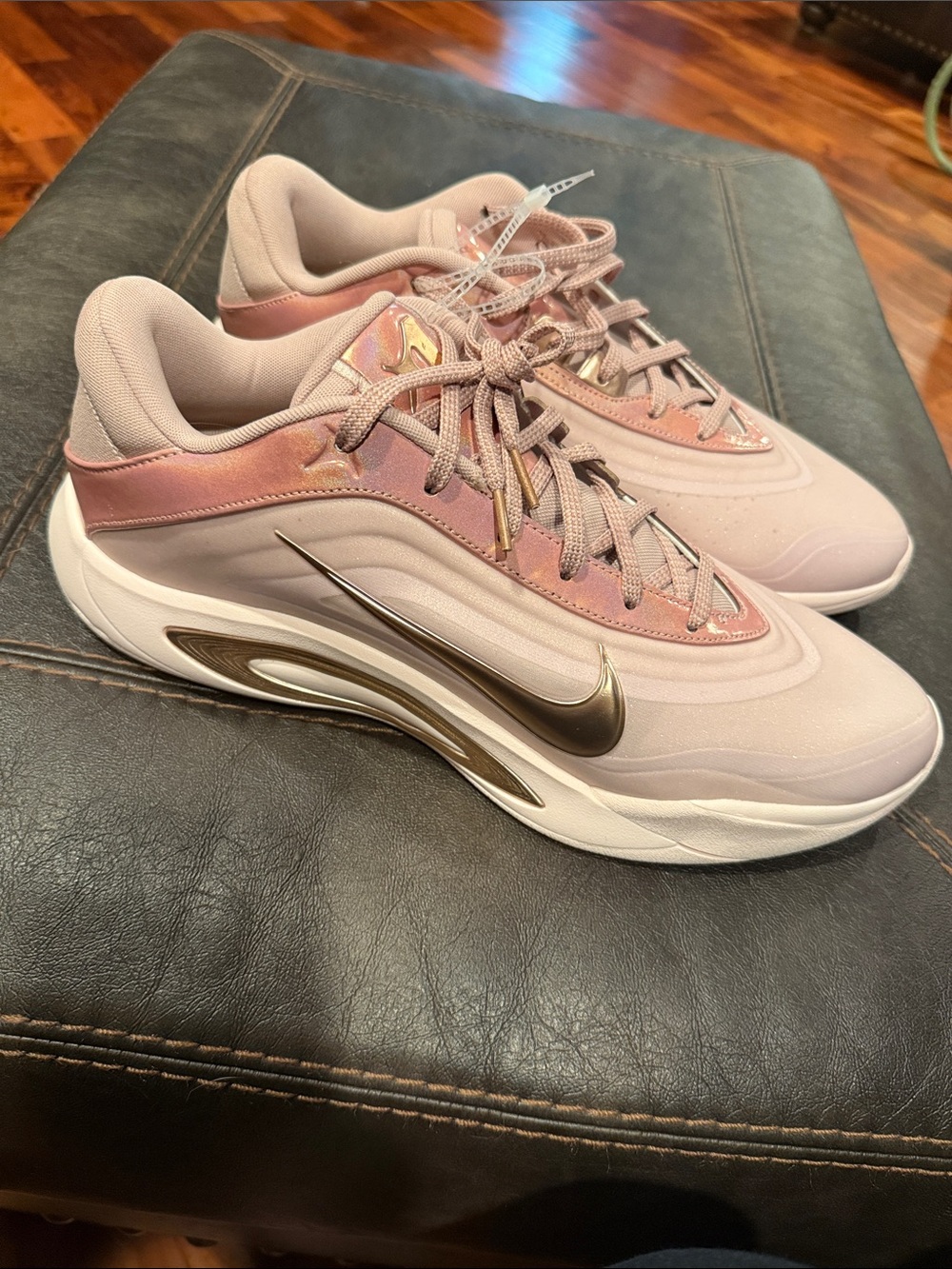 NEW Mens 15 / Womens 13 Nike A'One Stone Mauve Basketball Shoe Sneaker